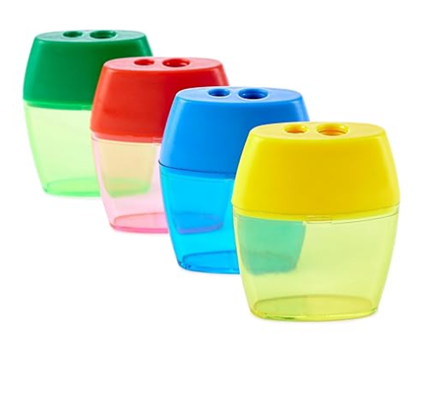 Charles Leonard Two Hole Pencil Sharpener, Assorted Colors; $2.98