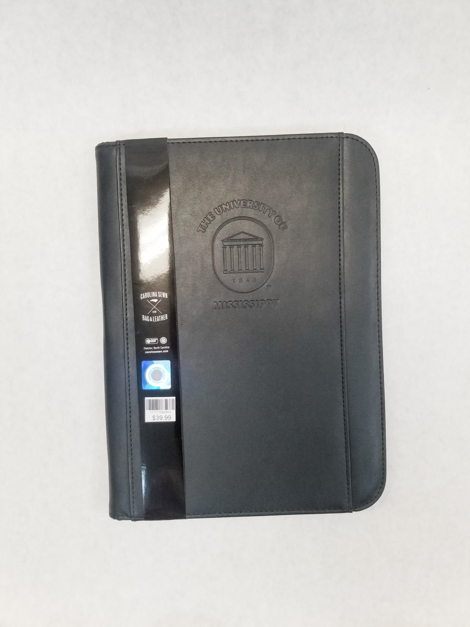 Product image 1 of 1 for University of Mississippi Zippered Padfolio Black