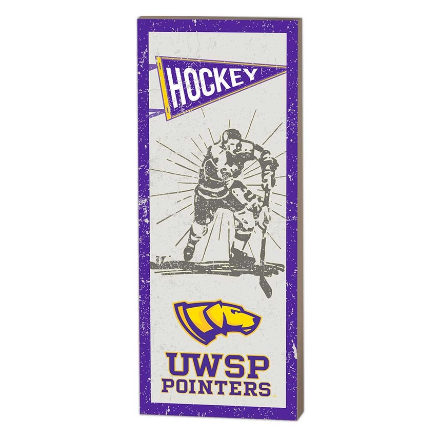 Product image 1 of 2 for UWSP Hockey Wall Sign, 7x18 inches