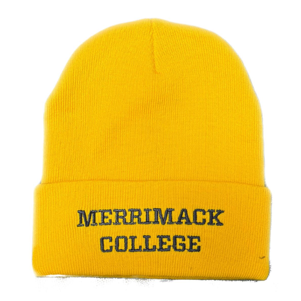 Yellow Merrimack College Cuff Beanie; $19.99