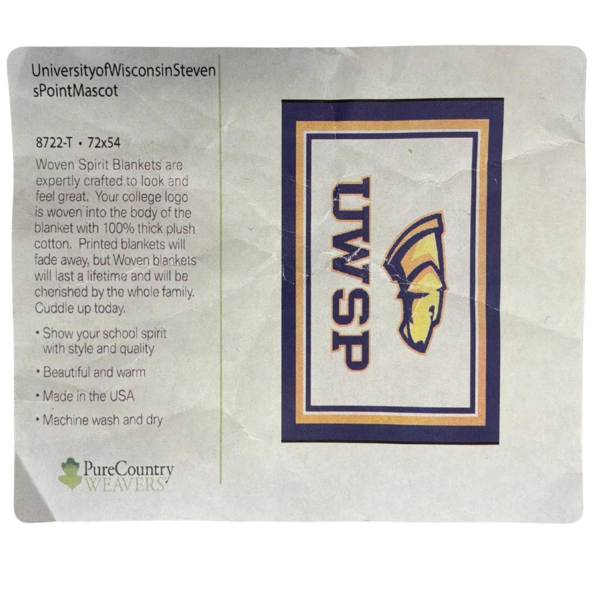 Product image 5 of 5 for University of Wisconsin Stevens Point Tapestry Afghan- Pointer or Old Main