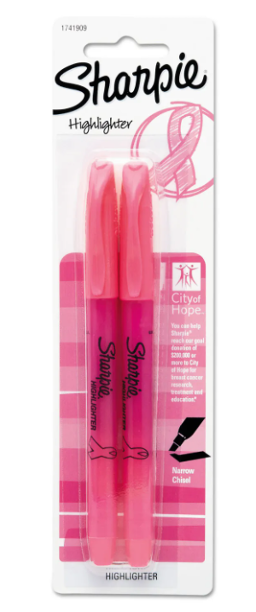 image of: -Sharpie Pink Slim Highlighter 2pk
