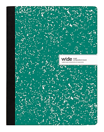 image of: Composition Notebook, 9-3/4" x 7-1/2", Wide Ruled, 200 Pages (100 Sheets), Green