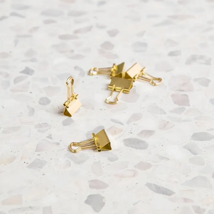 image of: U Brands Gold Mini Binder Clips, Set of 40