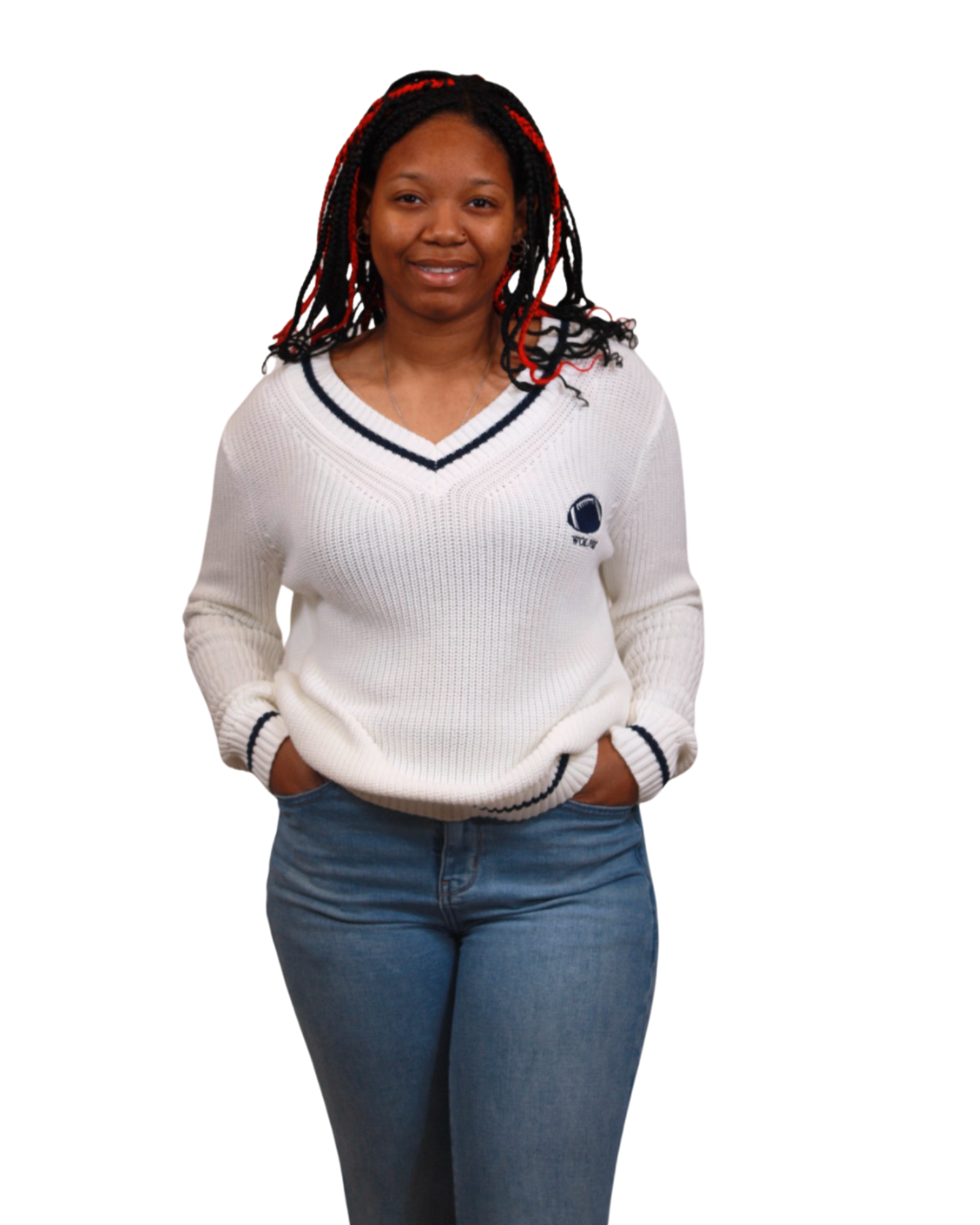 Product image 1 of 2 for RETRO V-NECK FOOTBALL WOLVES TEXT