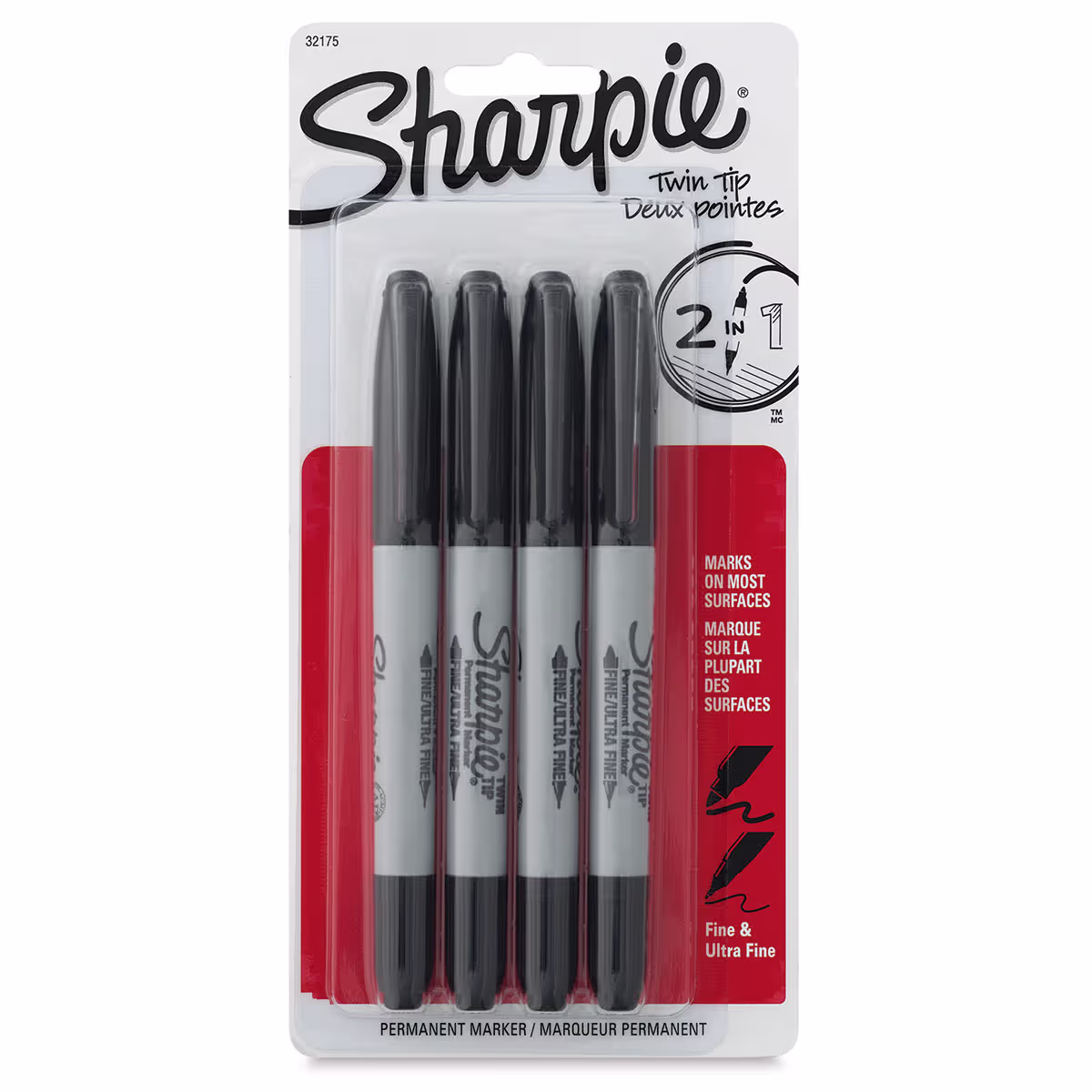 Product image 1 of 1 for Sharpie Twin-Tip Marker Set - Black, Ultra Fine, 4pk
