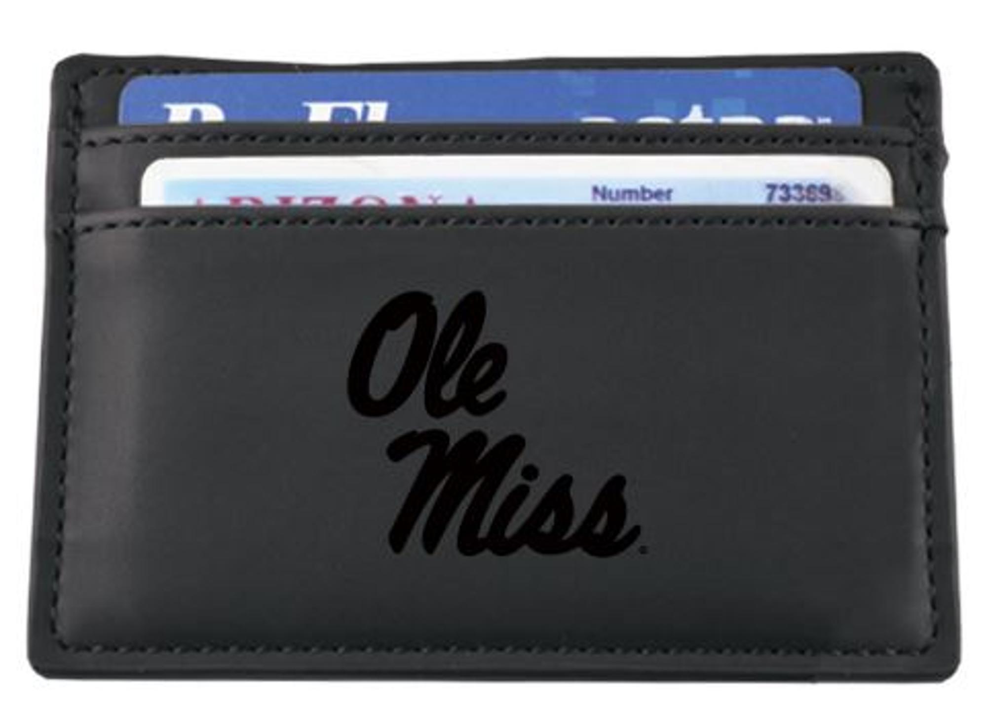 image of: Ole Miss European Money Clip Wallet Black