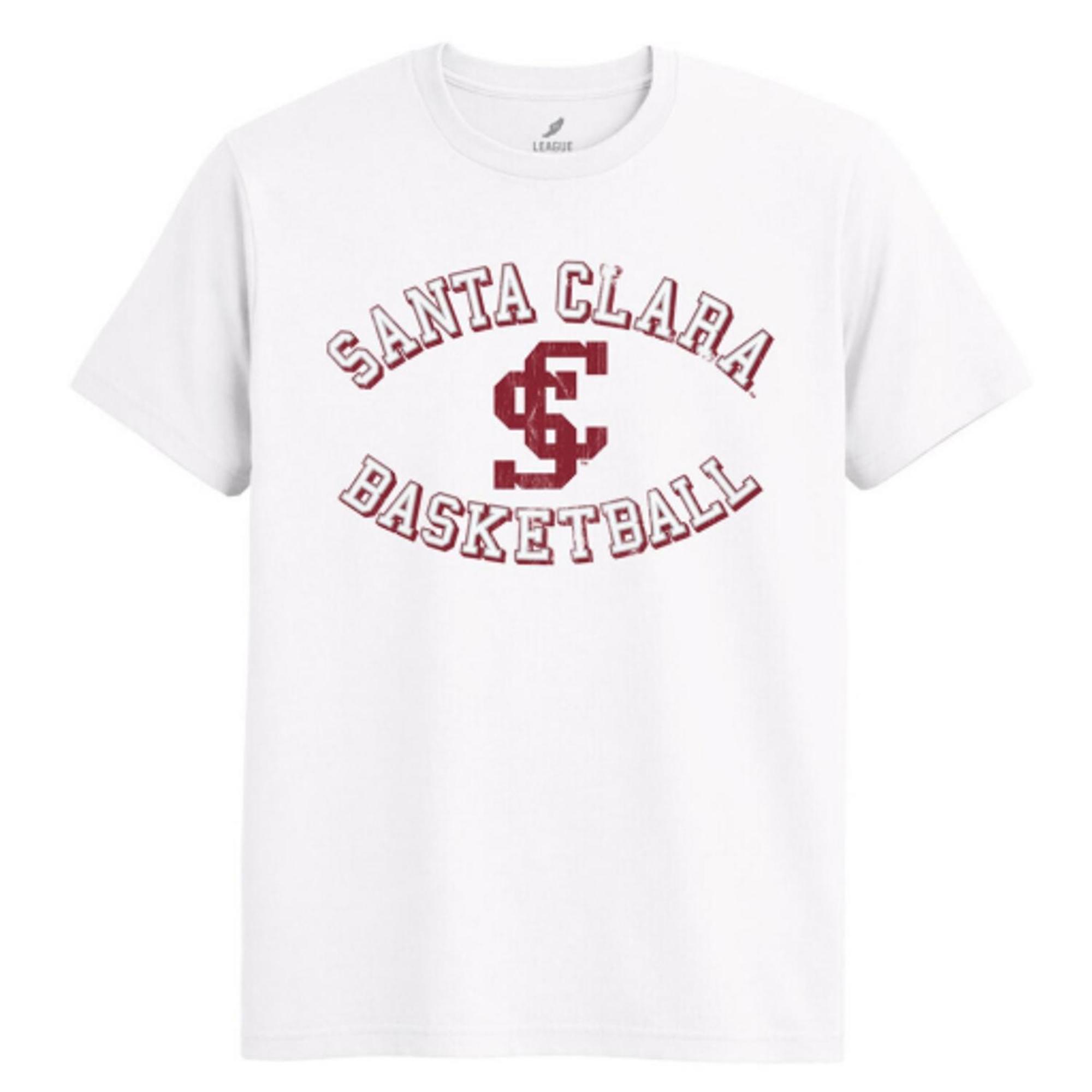 Product image 1 of 1 for Santa Clara Broncos EZ Bi-Blend Short Sleeve Tee, Basketball Logo, White