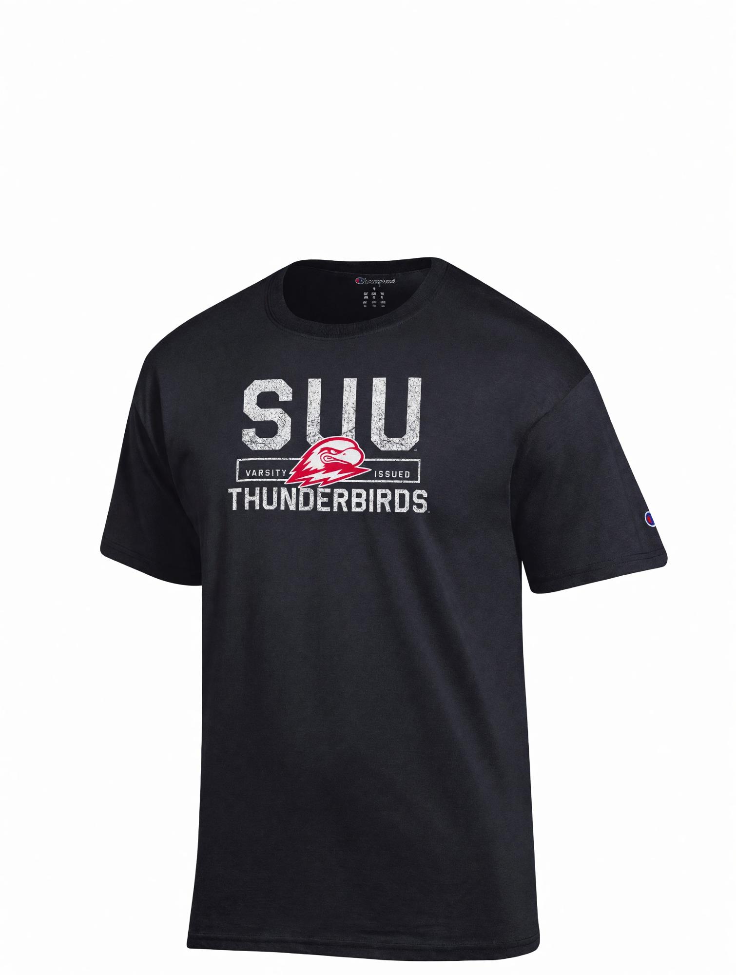 Product image 1 of 1 for CHAMPION TEE S/S BLACK VARSITY ISSUED