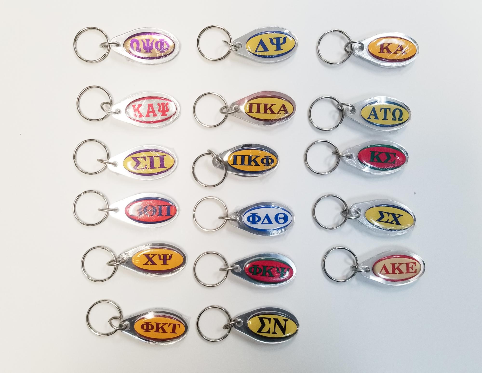 image of: Greek Fraternity Letter Domed Keychains