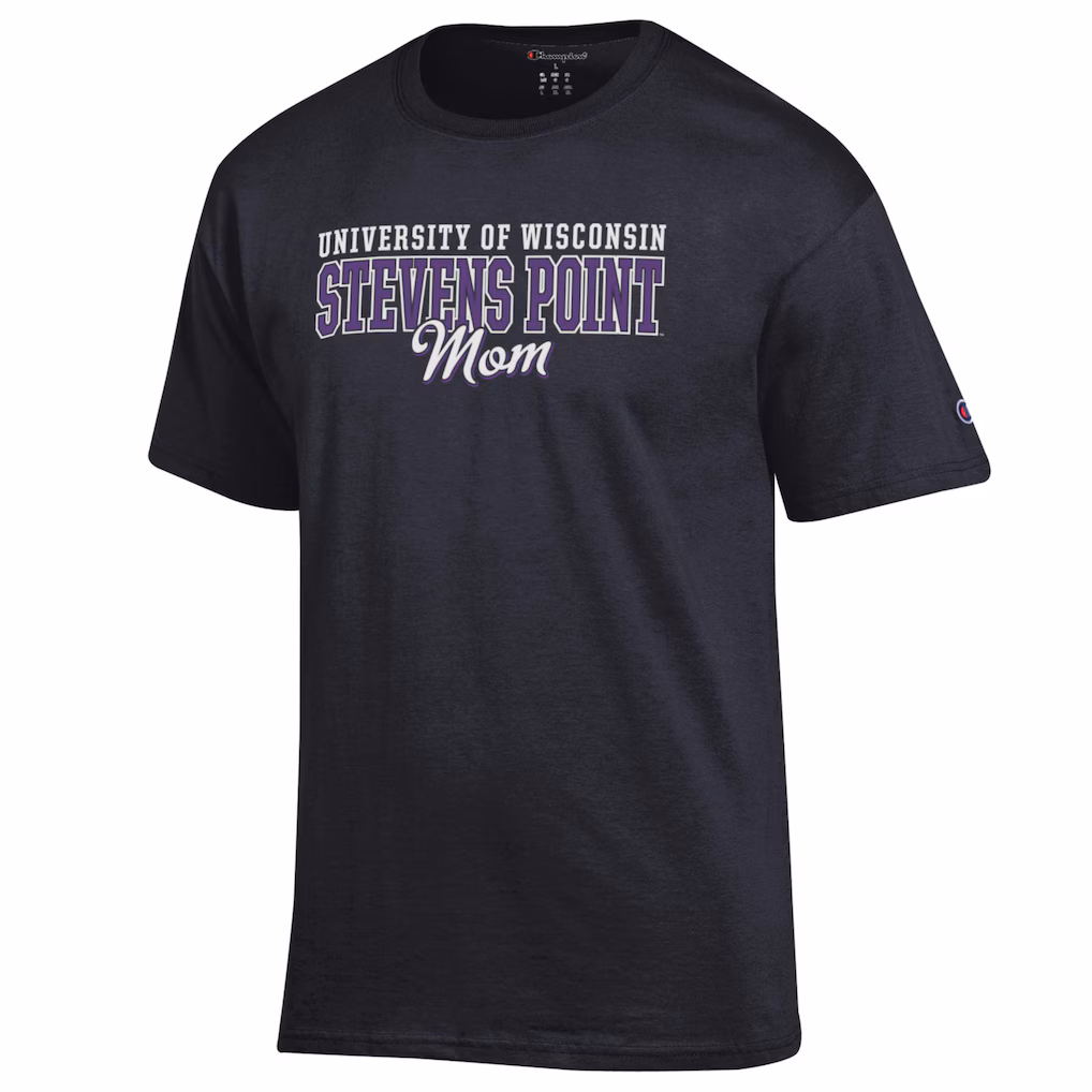 Product image 1 of 1 for University of Wisconsin Stevens Point Mom Short Sleeve Tee, Black