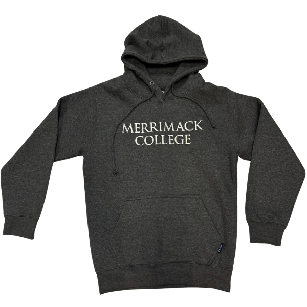 Merrimack College Pullover Hood Charcoal Heather; $64.99