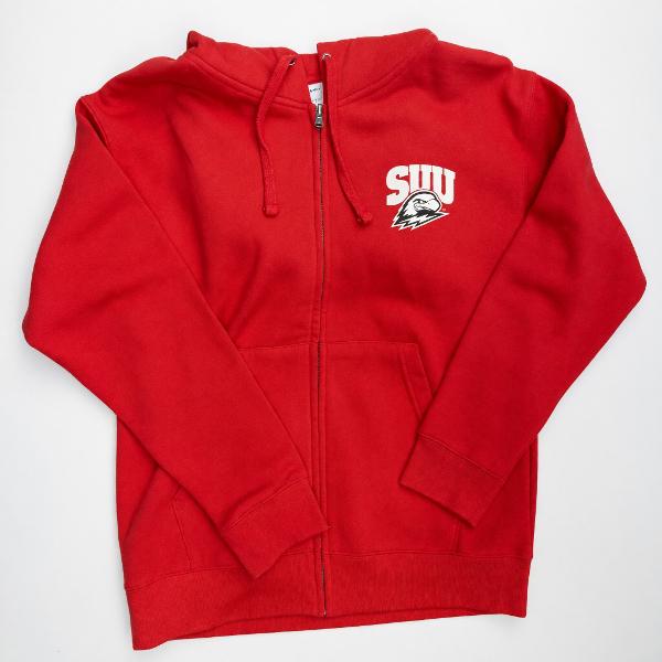 CHAMPION FULL ZIP HOOD RED SUU THOR LEFT CHEST SOUTHERN UTAH ON BACK; $59.99