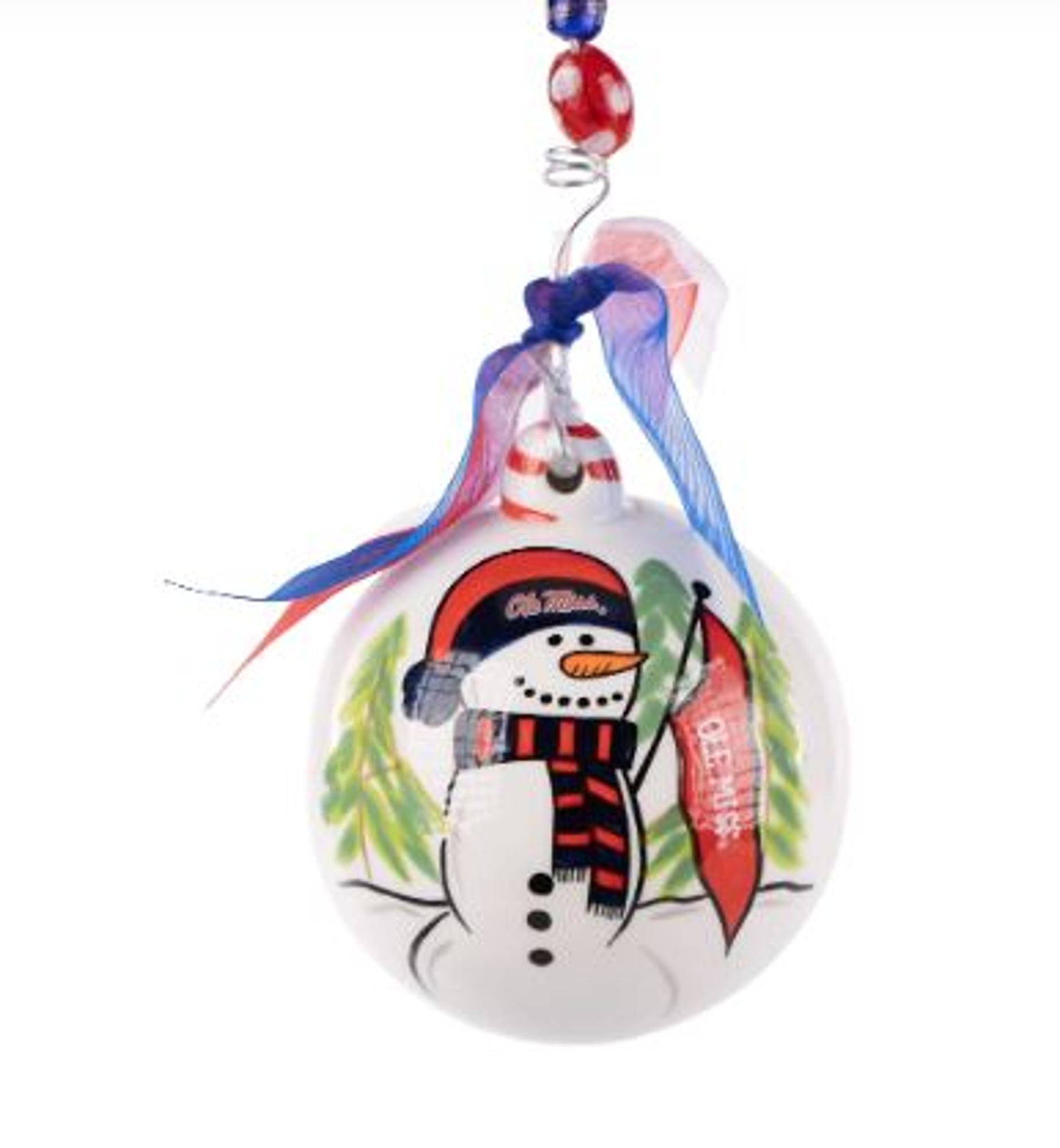 image of: Tis the Season Ole Miss Snowman Ceramic Ornament