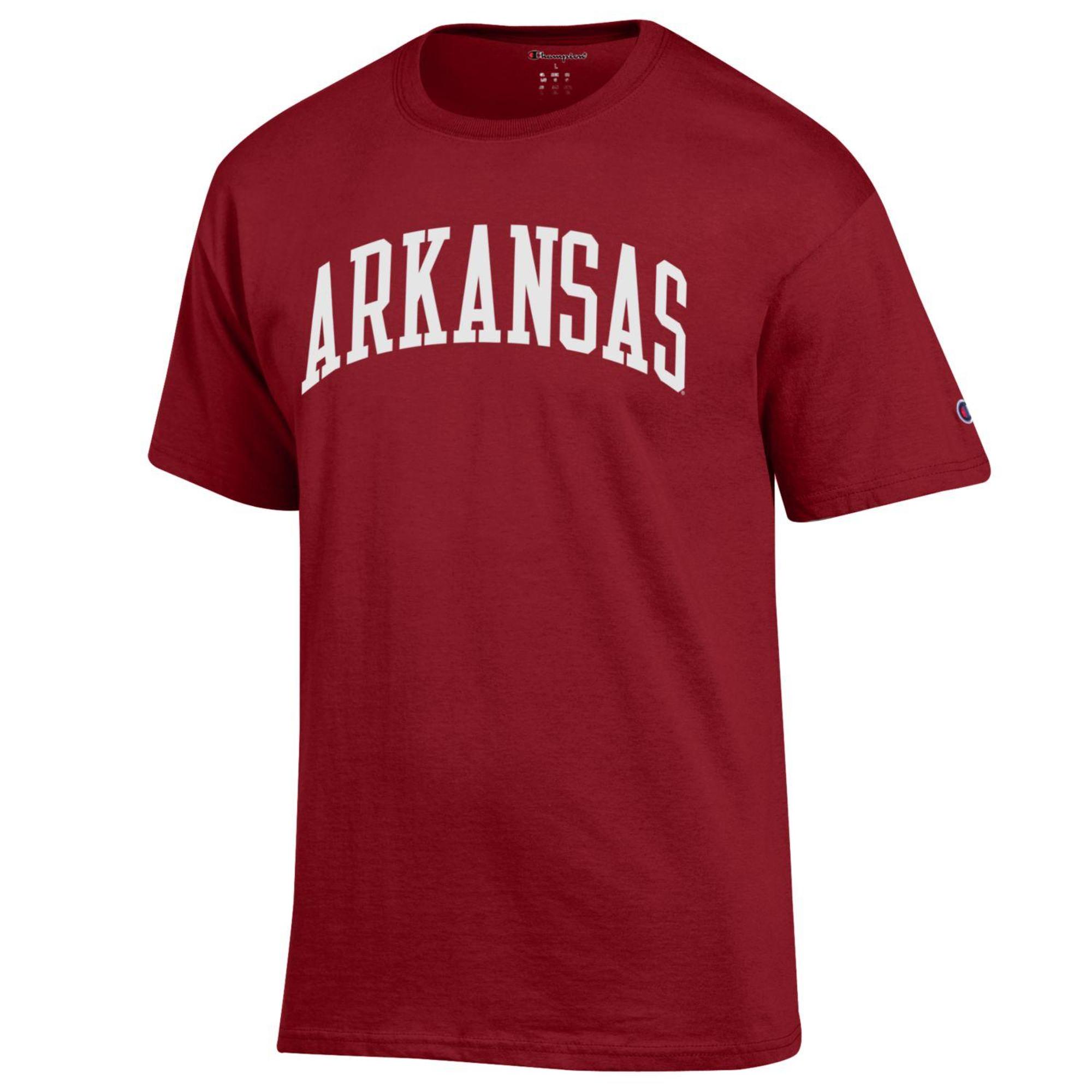 image of: Arkansas Razorbacks Champion Brand Arch Short Sleeve Tee- Cardinal