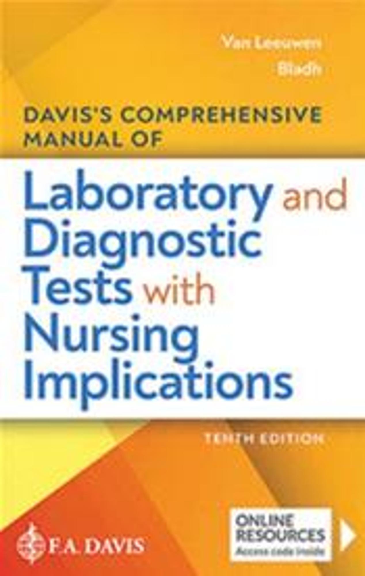 Cover image for Davis's Comprehensive Manual of Laboratory, Diagnostics, Tests