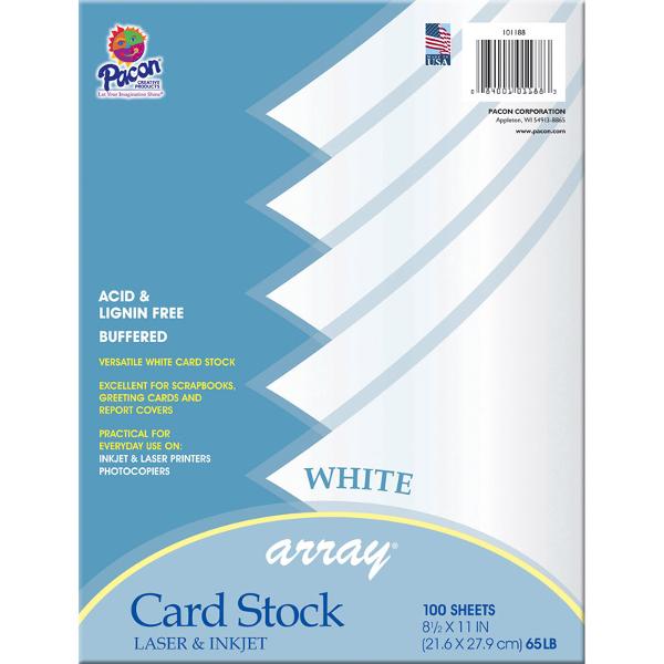 Pacon Card Stock - White 8.5x11in 100Sht Bulk; $15.49