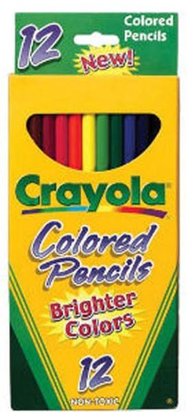 CRAYOLA COLORED PENCIL SET 12 LONG; $3.19