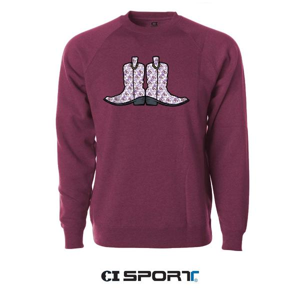 CTX Boots Crew Neck Plum Heather; $39.99