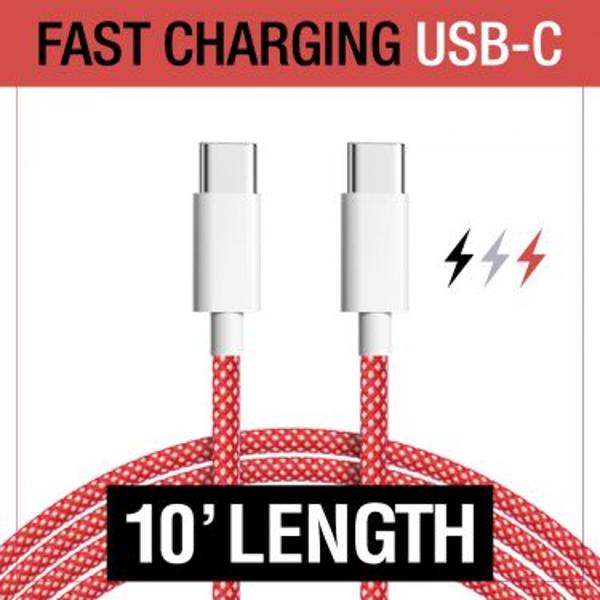 10' USB-C Fast Charging Braided Cable; $9.99