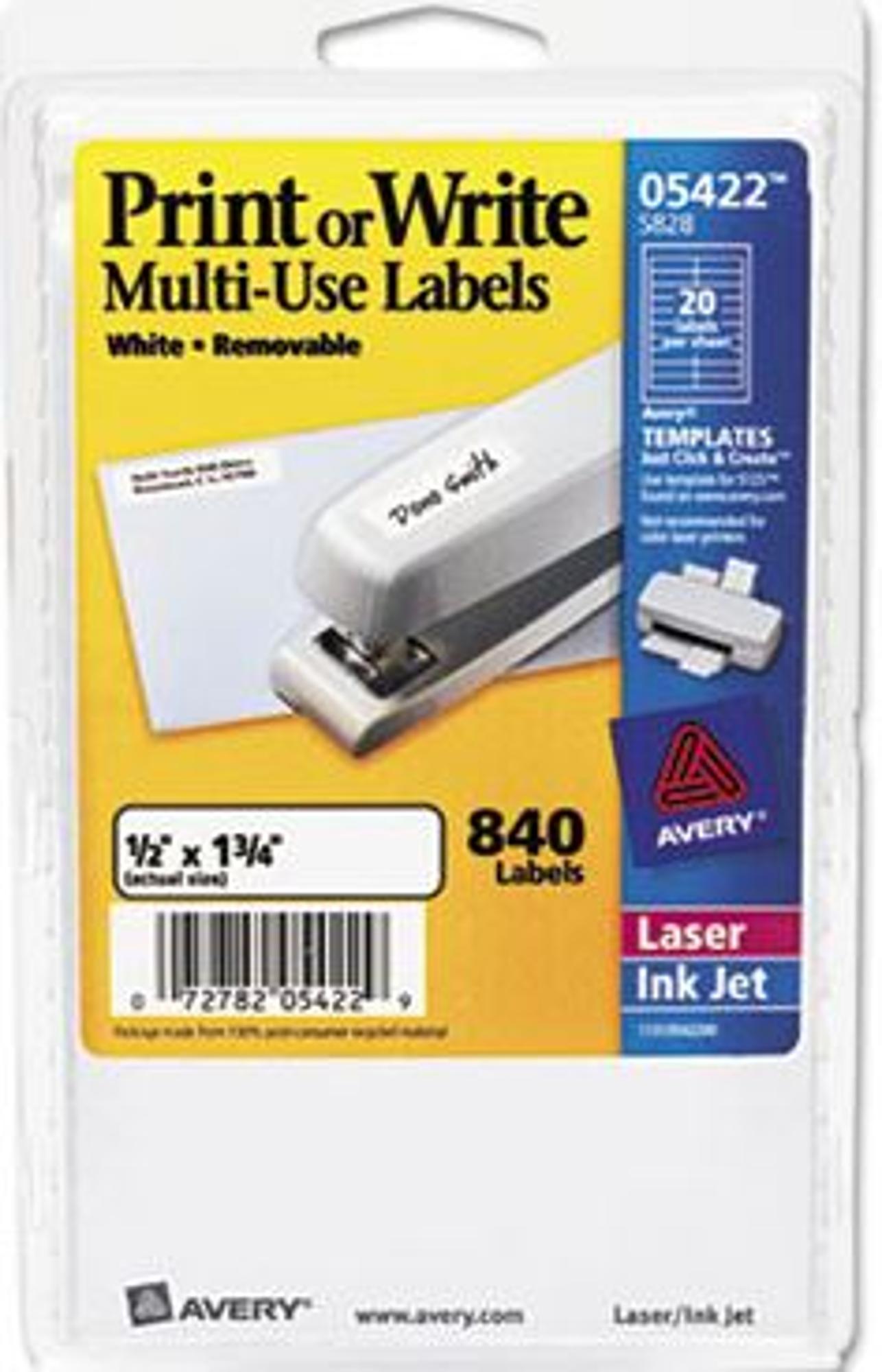 image of: Avery Labels - 1/2" x 1-3/4"