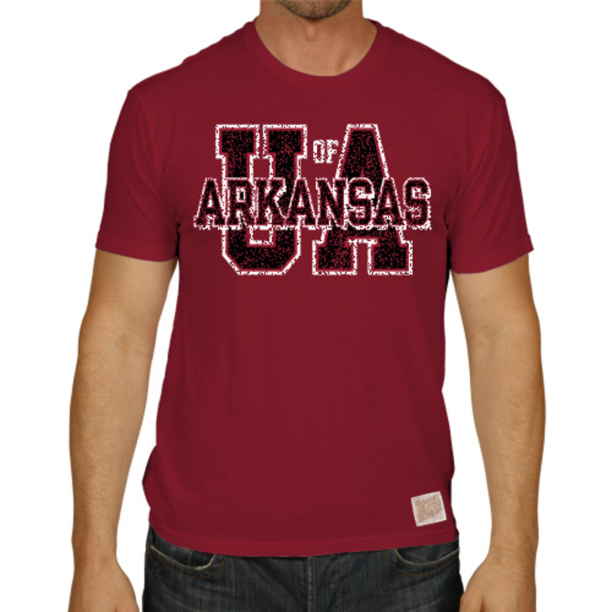 image of: U of Arkansas Retro Brand Tri-Blend Vintage Short Sleeve Tee U of A - Red