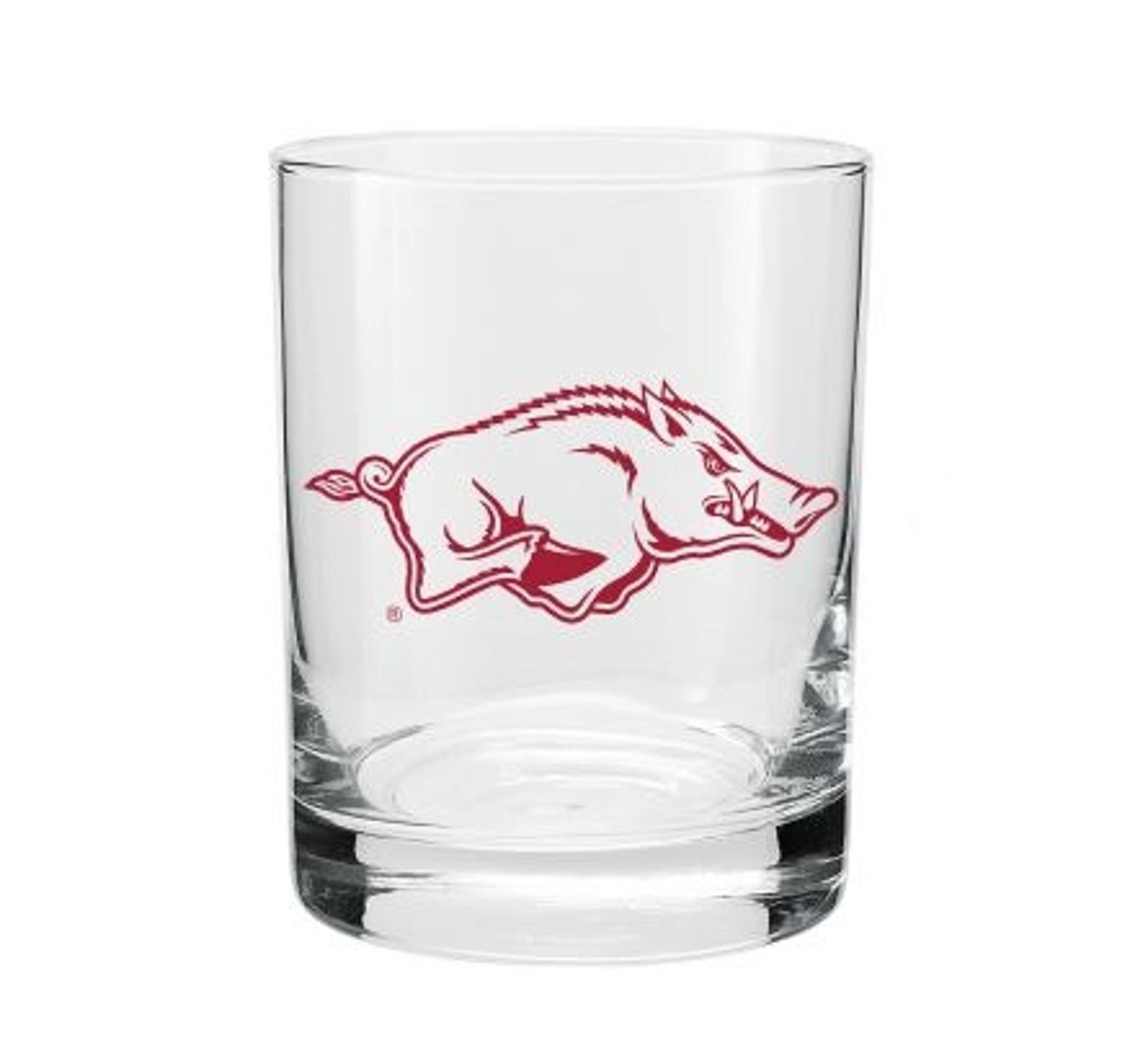 image of: Arkansas Razorbacks Neil Enterprises Double Old Fashioned Running Hog Glass