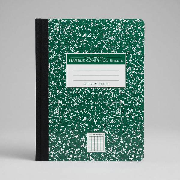 GRAPH COMPOSITION BOOK GREEN MARBLE; $4.99