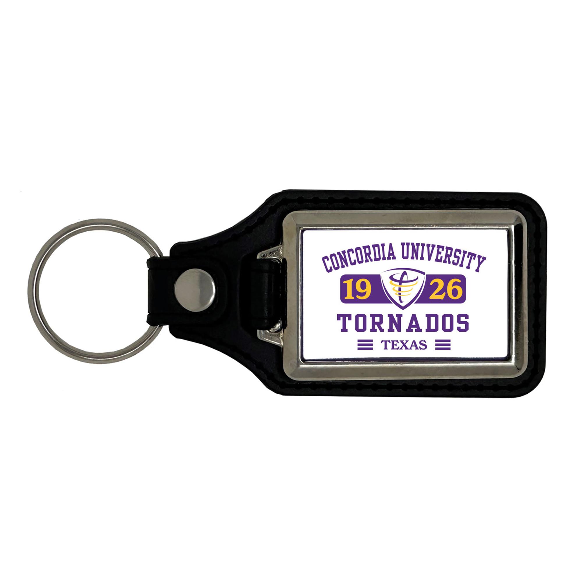 Product image 1 of 1 for Concordia University Texas Leather Rectangle Keychain, Black