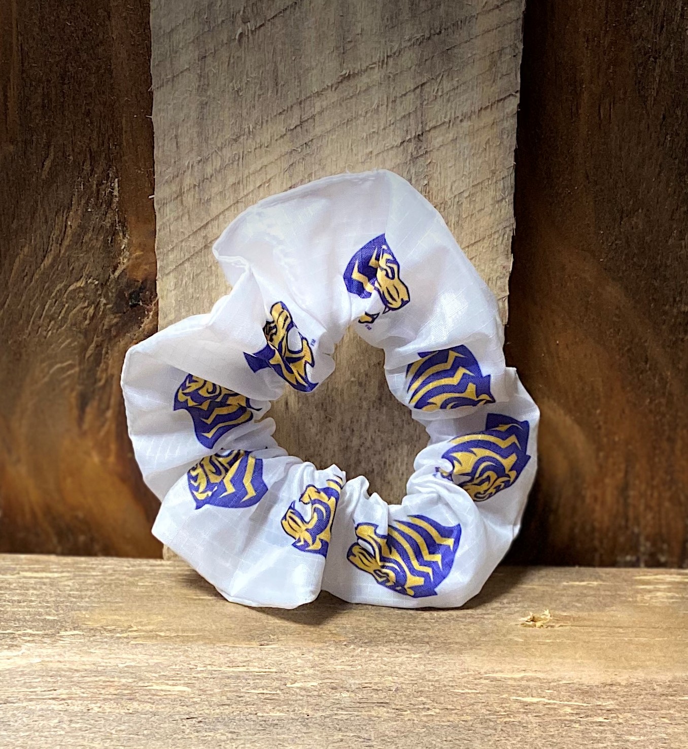 image of: TIGER LOGO HAIR SCRUNCHIE
