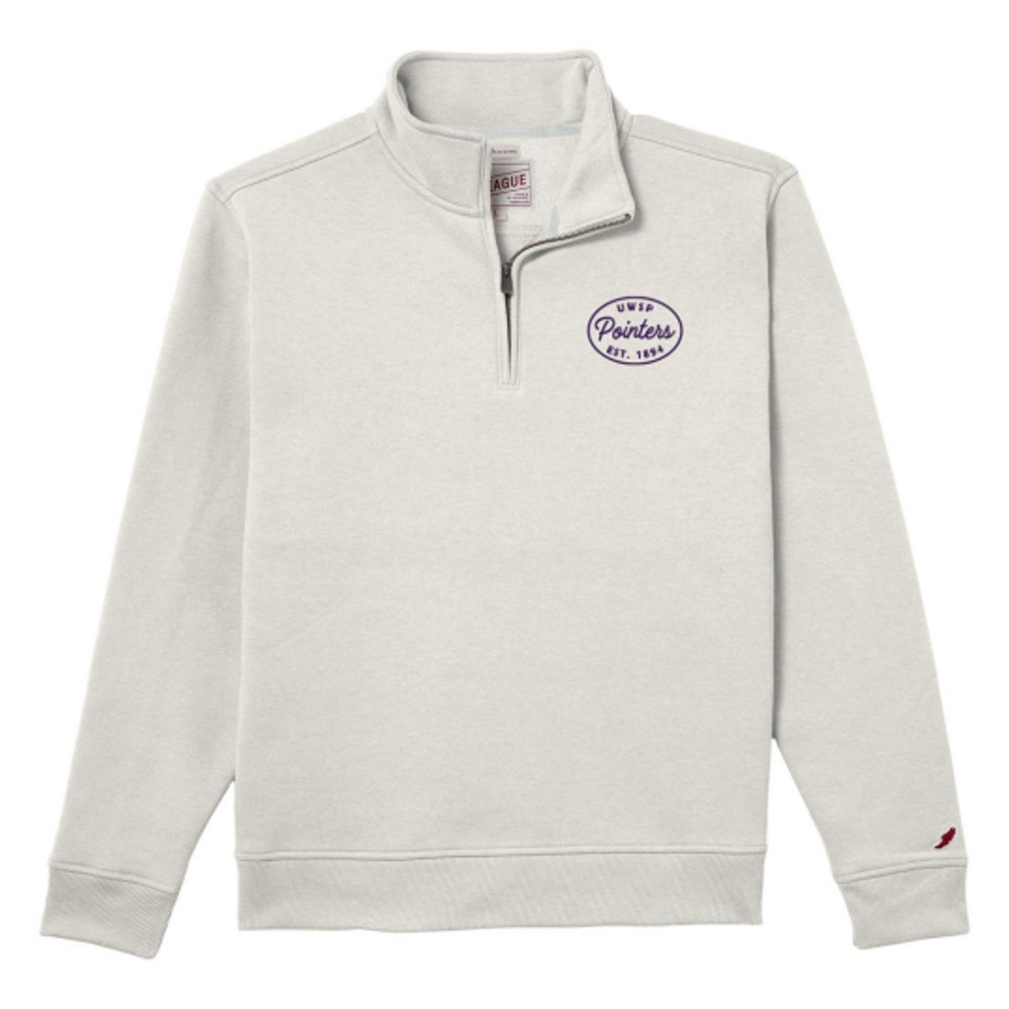 Product image 1 of 1 for UWSP 1991 Quarter Zip, Embroidered Pointers Script Logo, Oatmeal