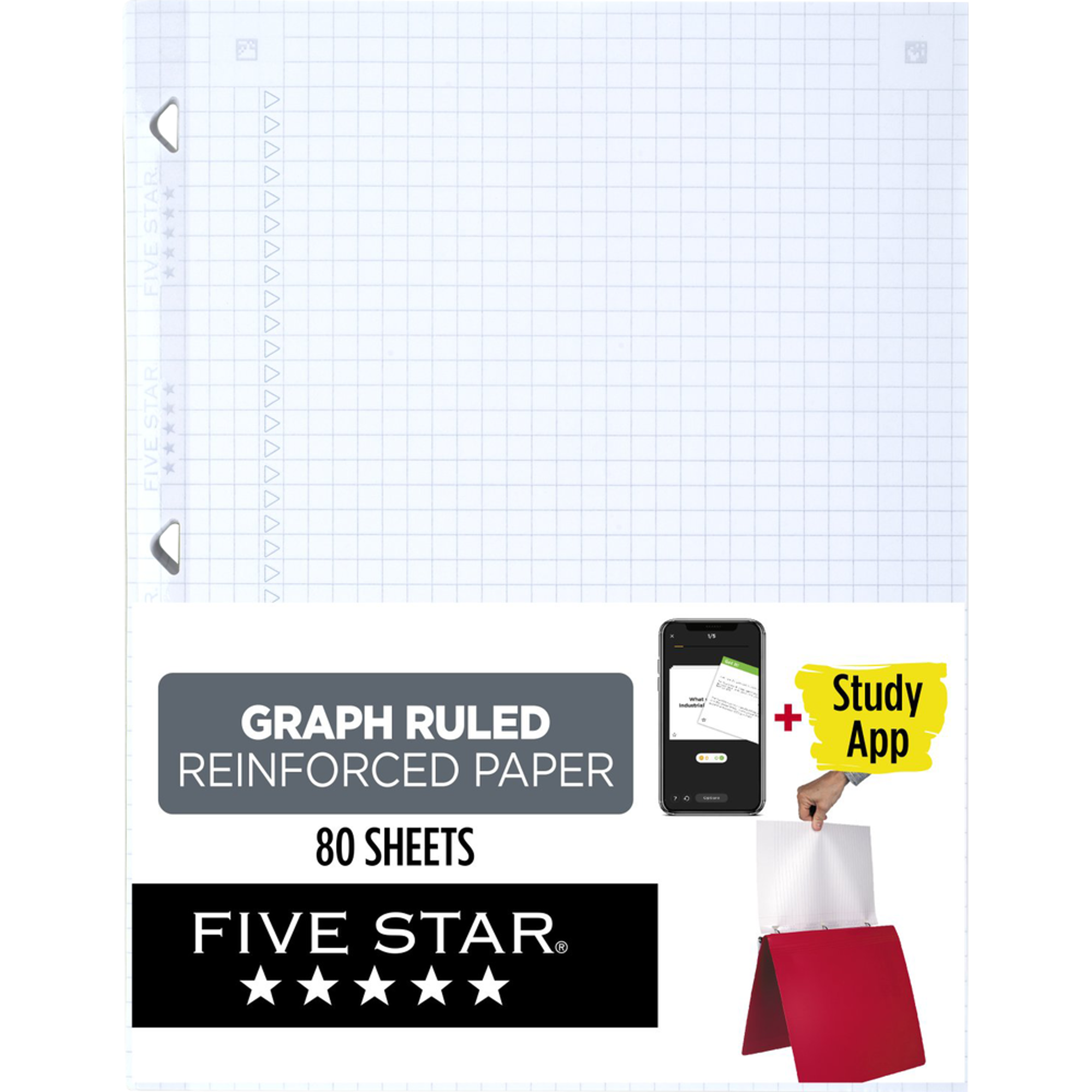 Product image 1 of 1 for Five Star Reinforced Graph Filler Paper, 80 Sheets