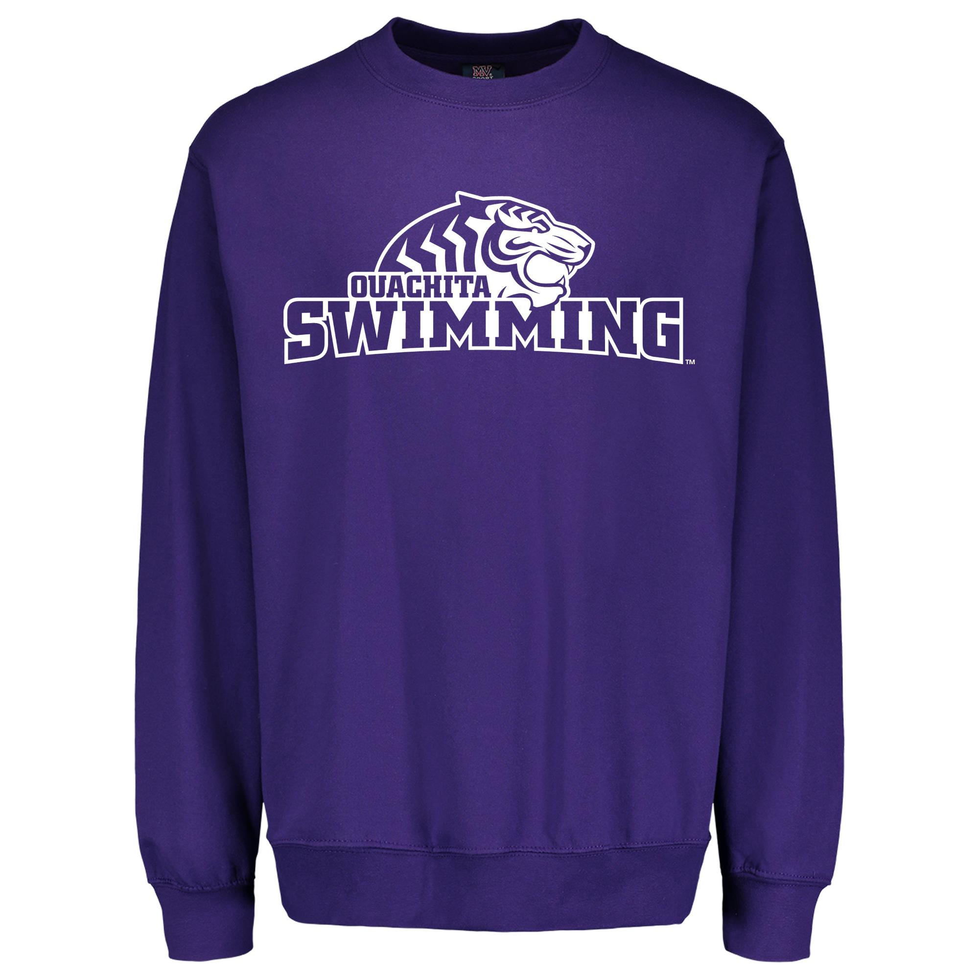 image of: Ouachita Baptist University Swimming Fundamental Fleece Crew, Athletic Purple