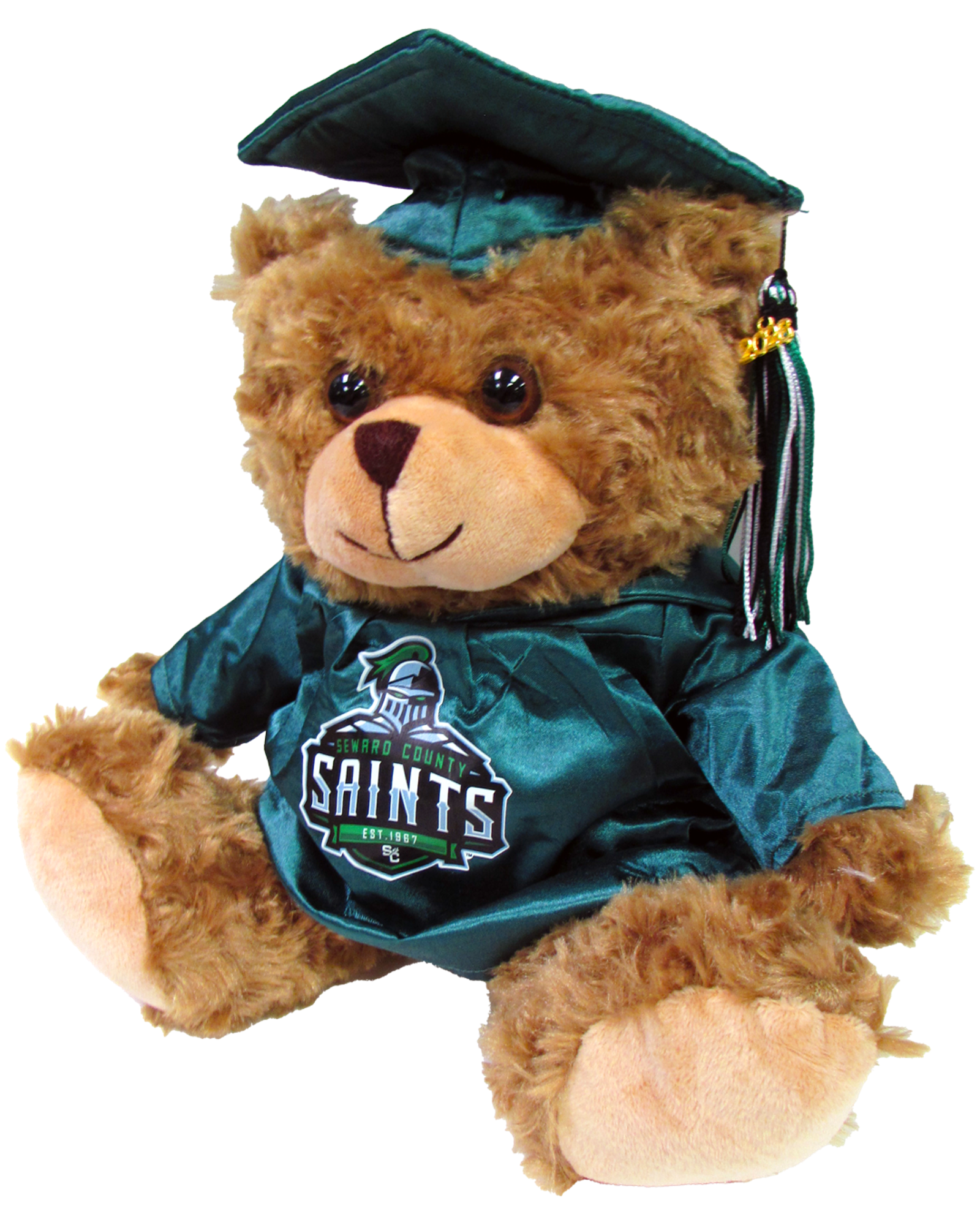 Product image 3 of 3 for Graduation Mocha Bear Green Cap & Gown 11"