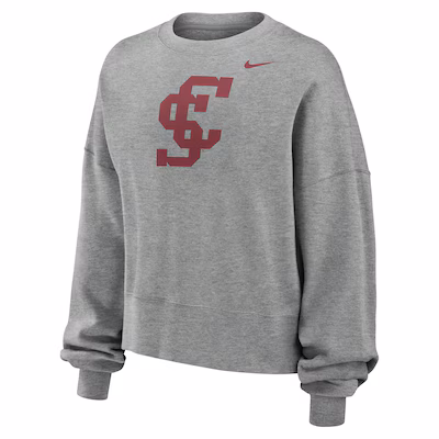 image of: Santa Clara Broncos Nike Women's Phoenix Crew Sweatshirt, Heather Gray