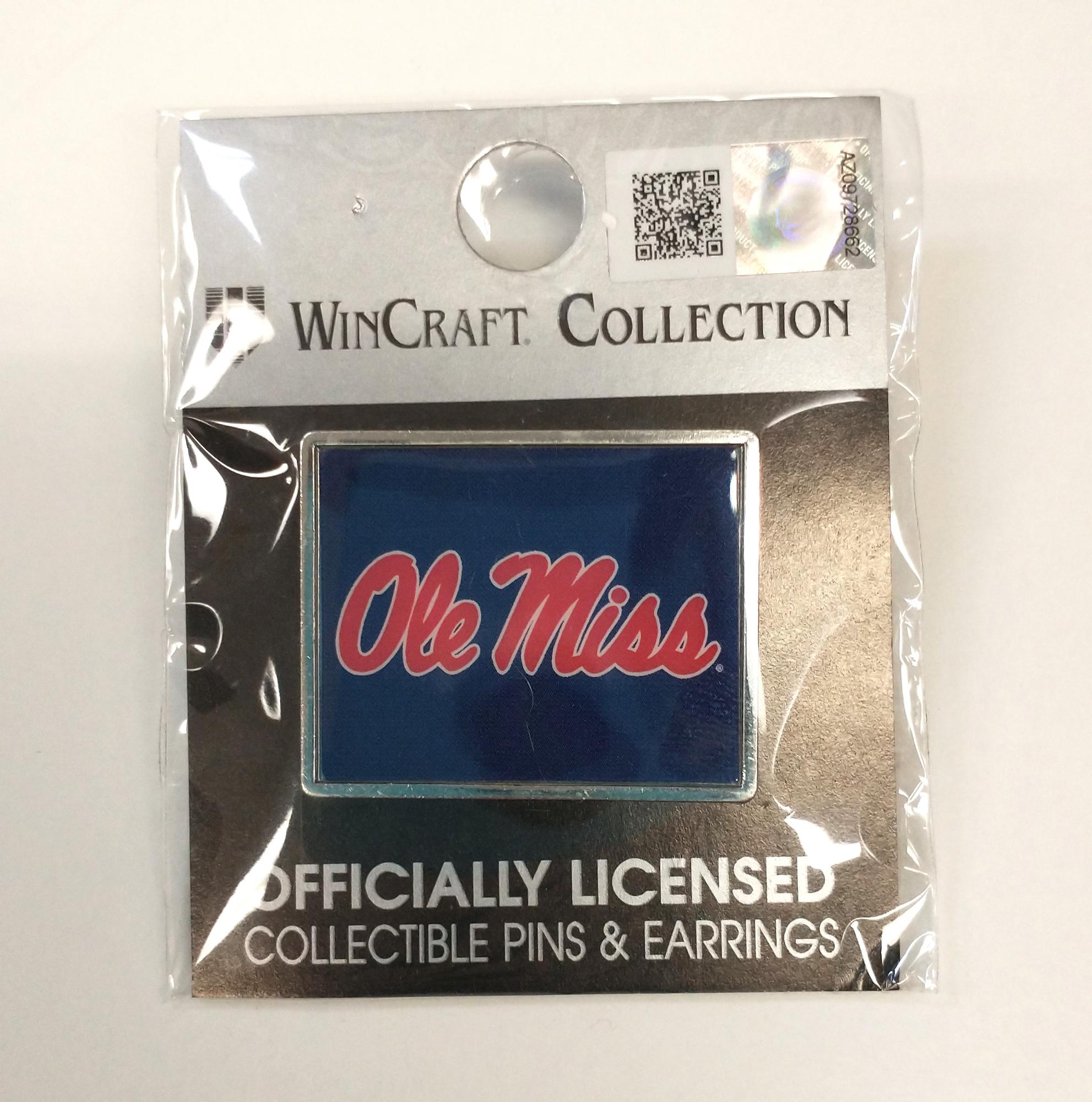 image of: Rectangle Ole Miss Script Lapel Pin