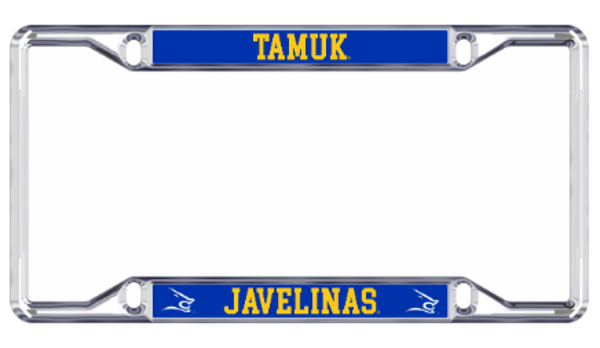 TAMUK LICENSE PLATE FRAME SLV/BLU; $26.99