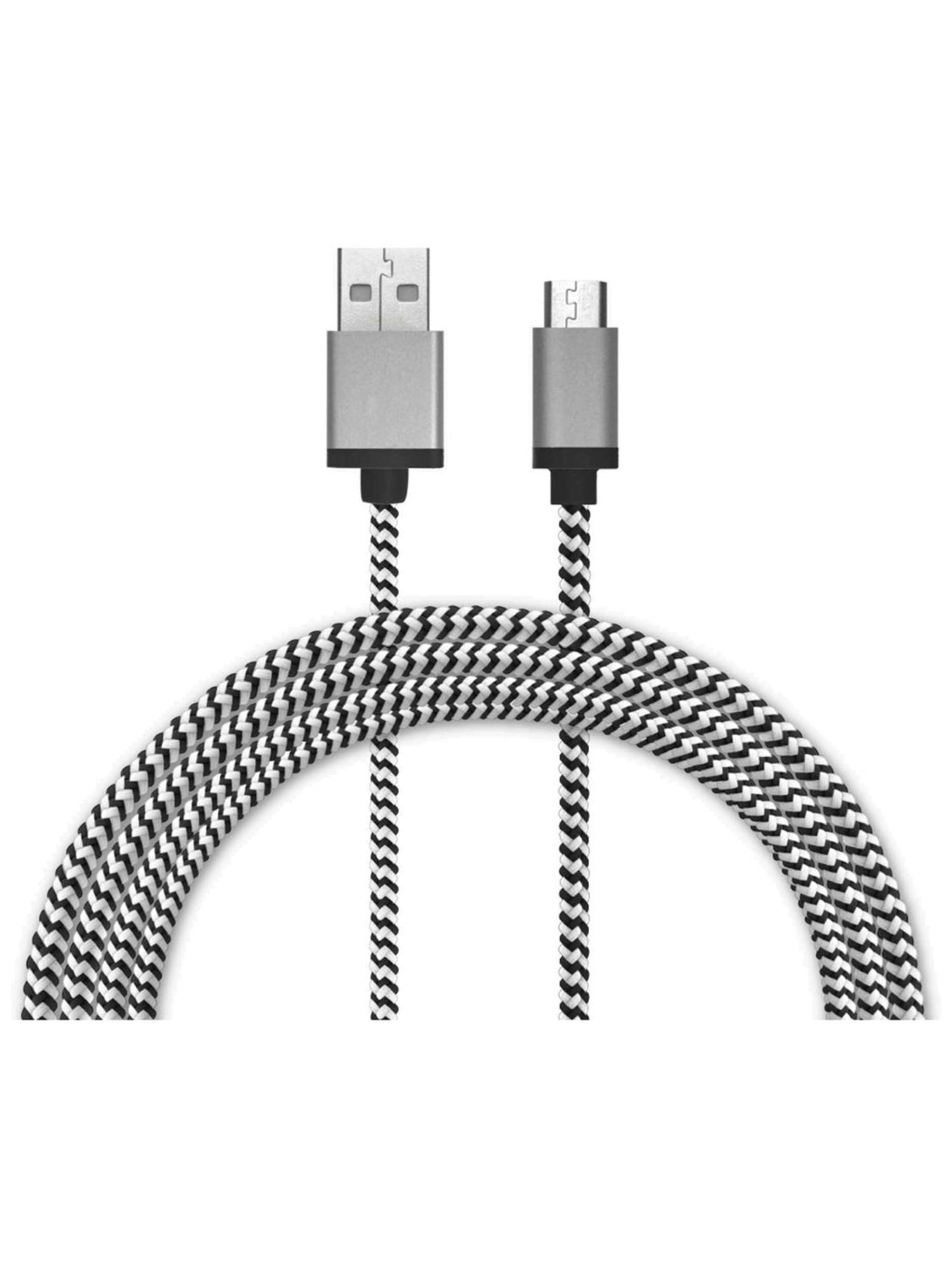Product image 1 of 1 for LBT Premium Braided USB Cable Black/White 4Ft USB-A to Micro USB