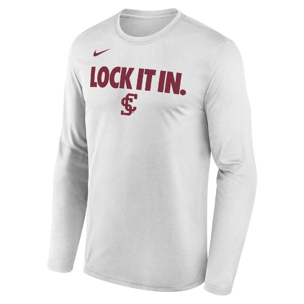 Santa Clara Broncos Nike LOCK IT IN Long Sleeve Tee, White; $45.00