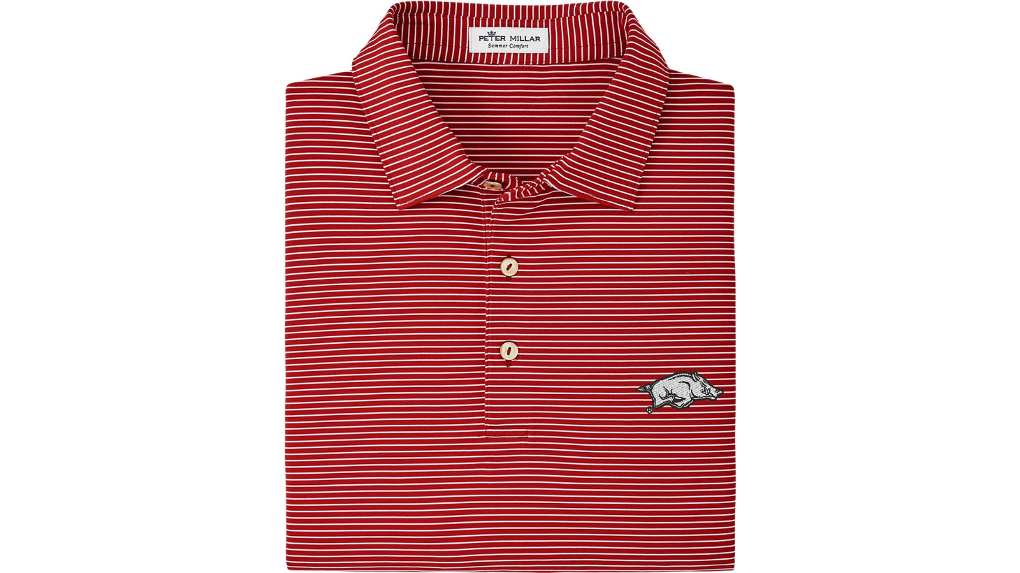 image of: Arkansas Razorbacks Peter Millar Hemlock Performance Jersey Polo