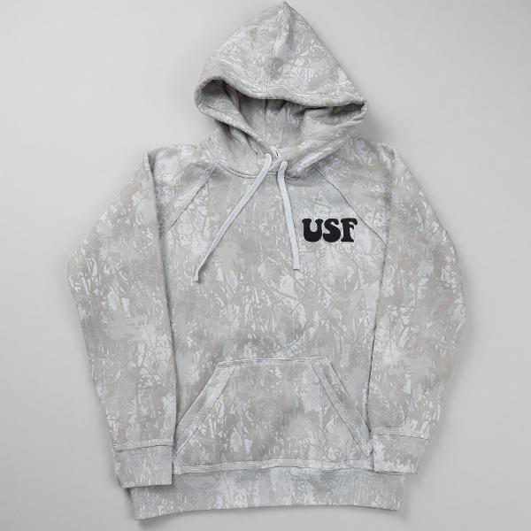 UTAH SHAKESPEARE FESTIVAL RAW-EDGE FLEECE CAMO HOODIE; $39.99