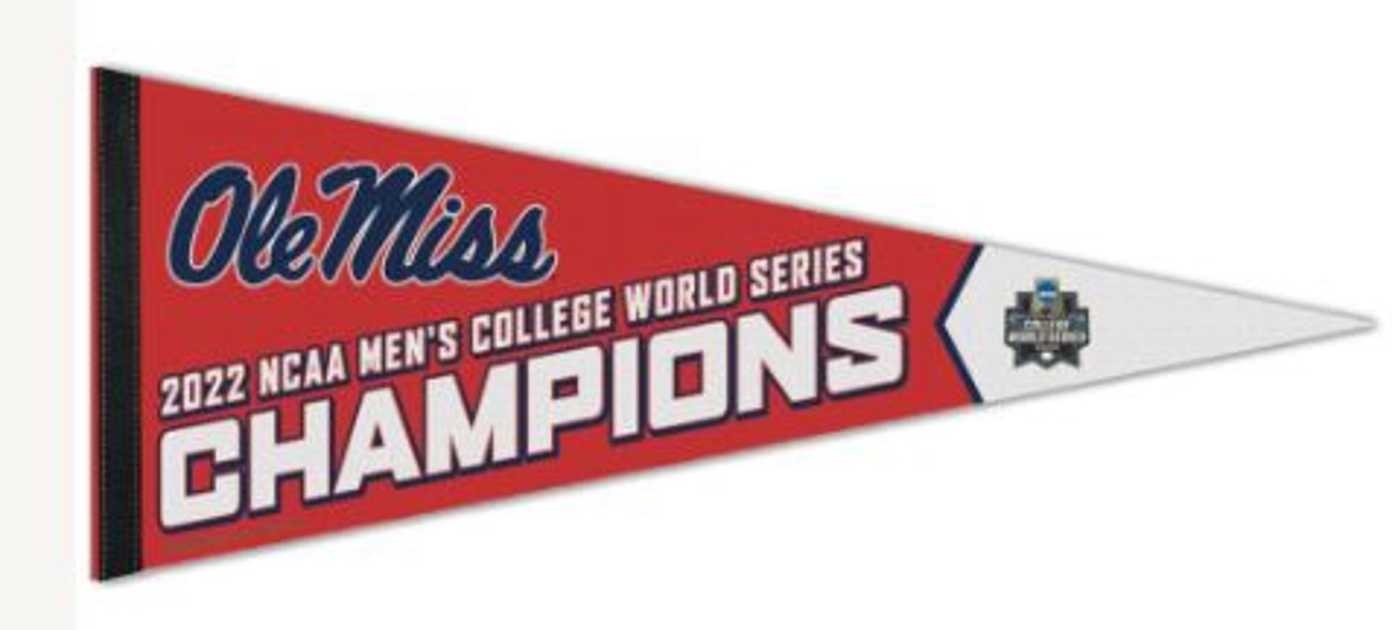 image of: Ole Miss Baseball 2022 College World Series Champions Premium Pennant 12x30