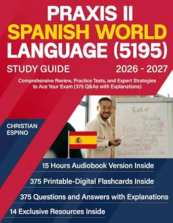 Cover image for Praxis IISpanish World Language (5195) study guide 2026-2027