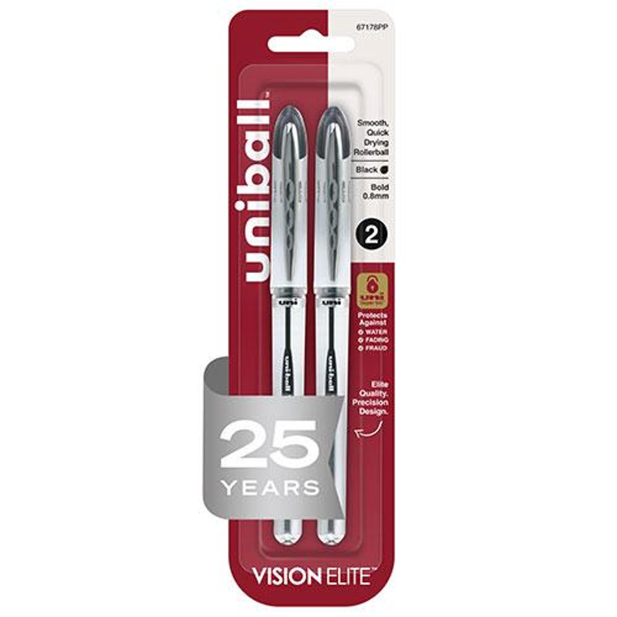 Product image 1 of 1 for Uni-ball VISION ELITE .8mm 2pk - Black