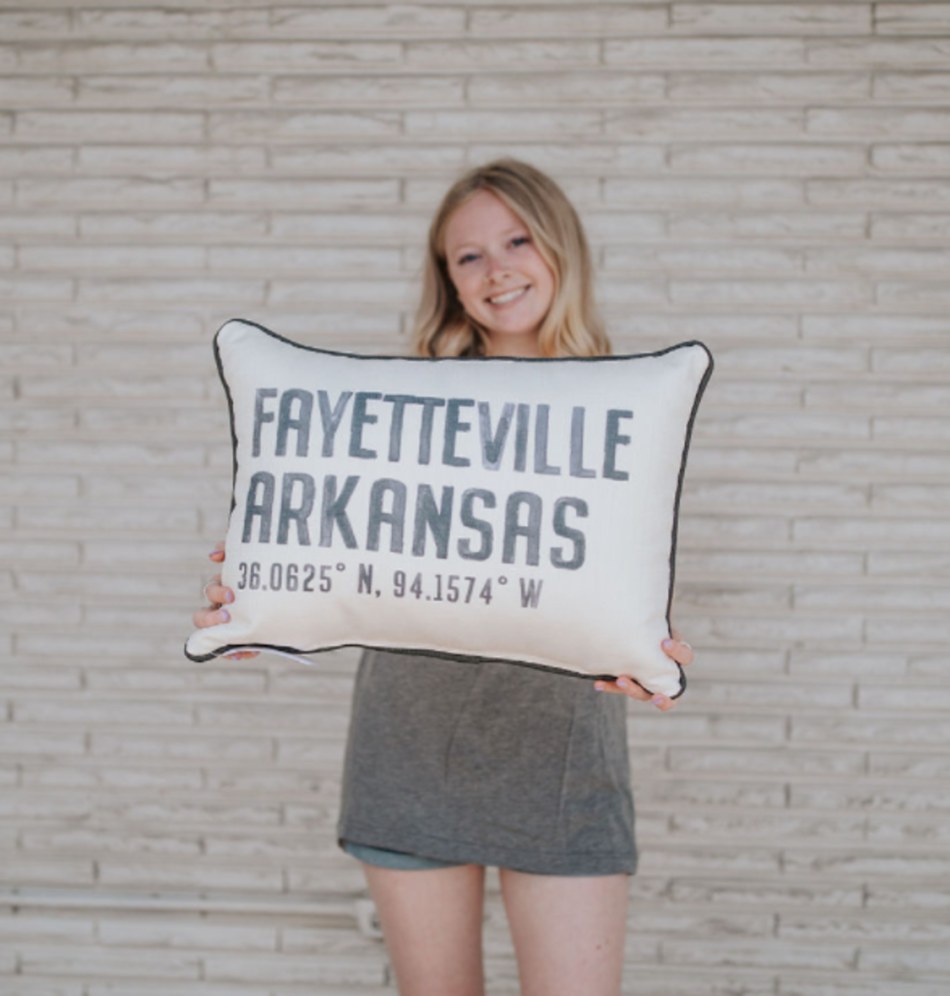 image of: Fayetteville Arkansas Poster Coordinates Pillow