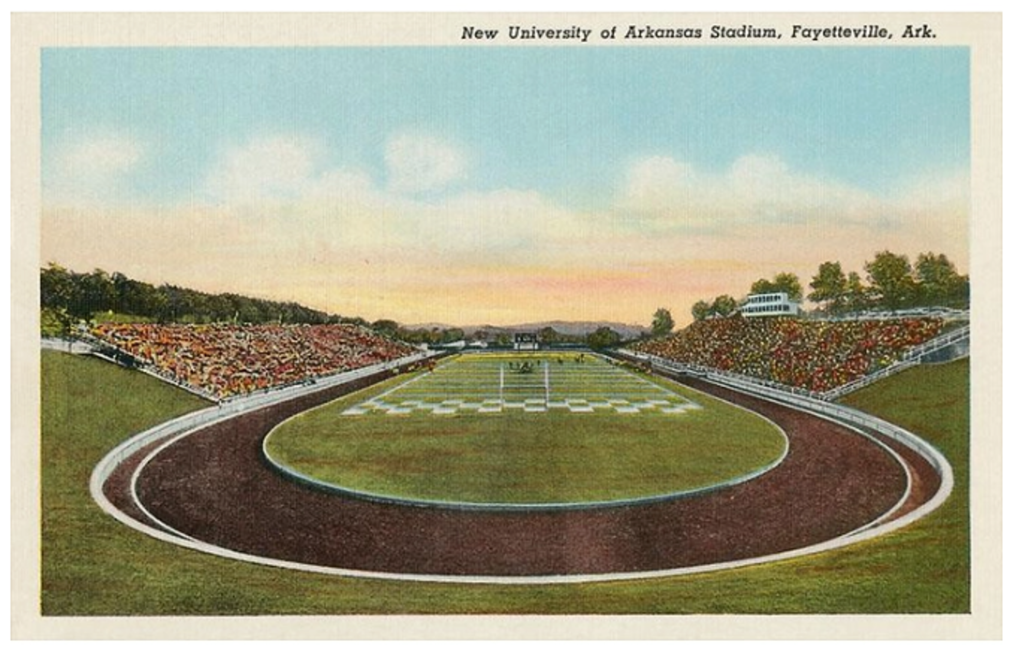 image of: Vintage University of Arkansas Football Stadium Magnet