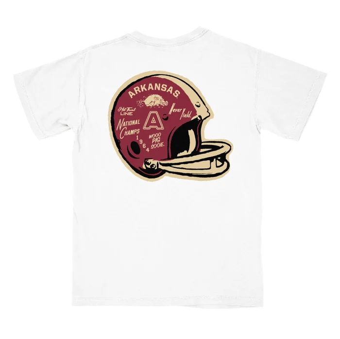 Product image 1 of 2 for Arkansas Razorbacks College Vault Helmet Short Sleeve Pocket Tee