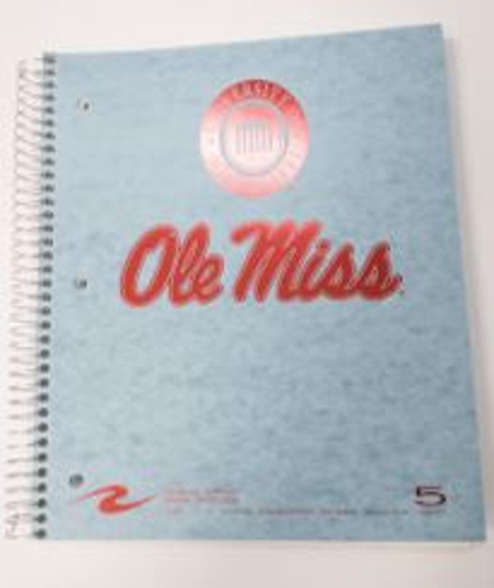 image of: Five Subject Ole Miss Lyceum Spiral Notebook Light Blue