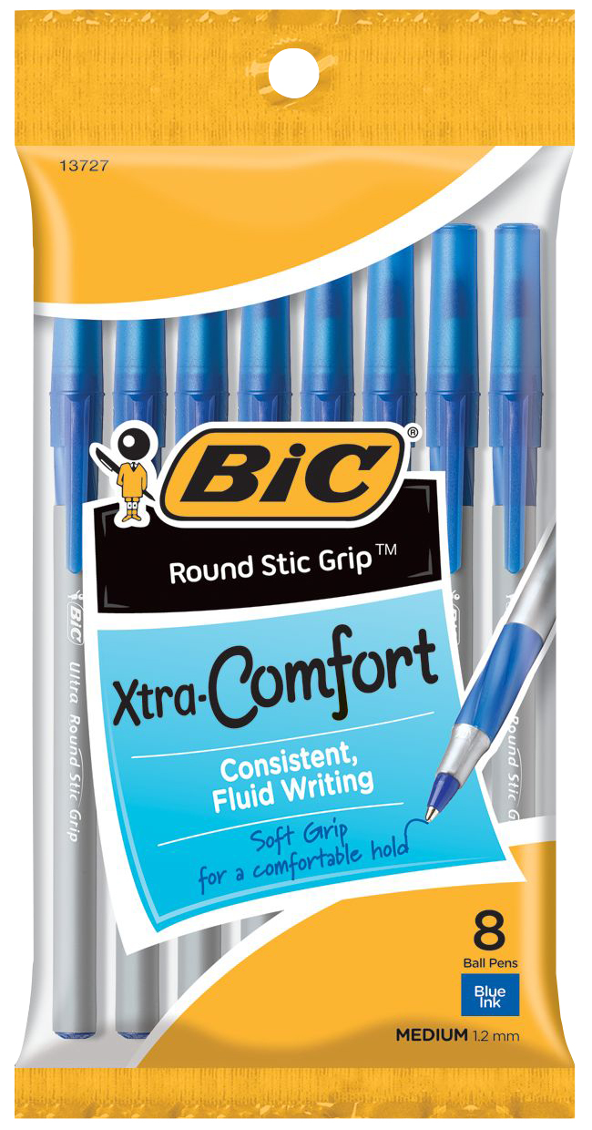 Product image 1 of 1 for Ultra Round Stic Grip Ballpoint Pen Blue 1.2mm BP 8 Pk