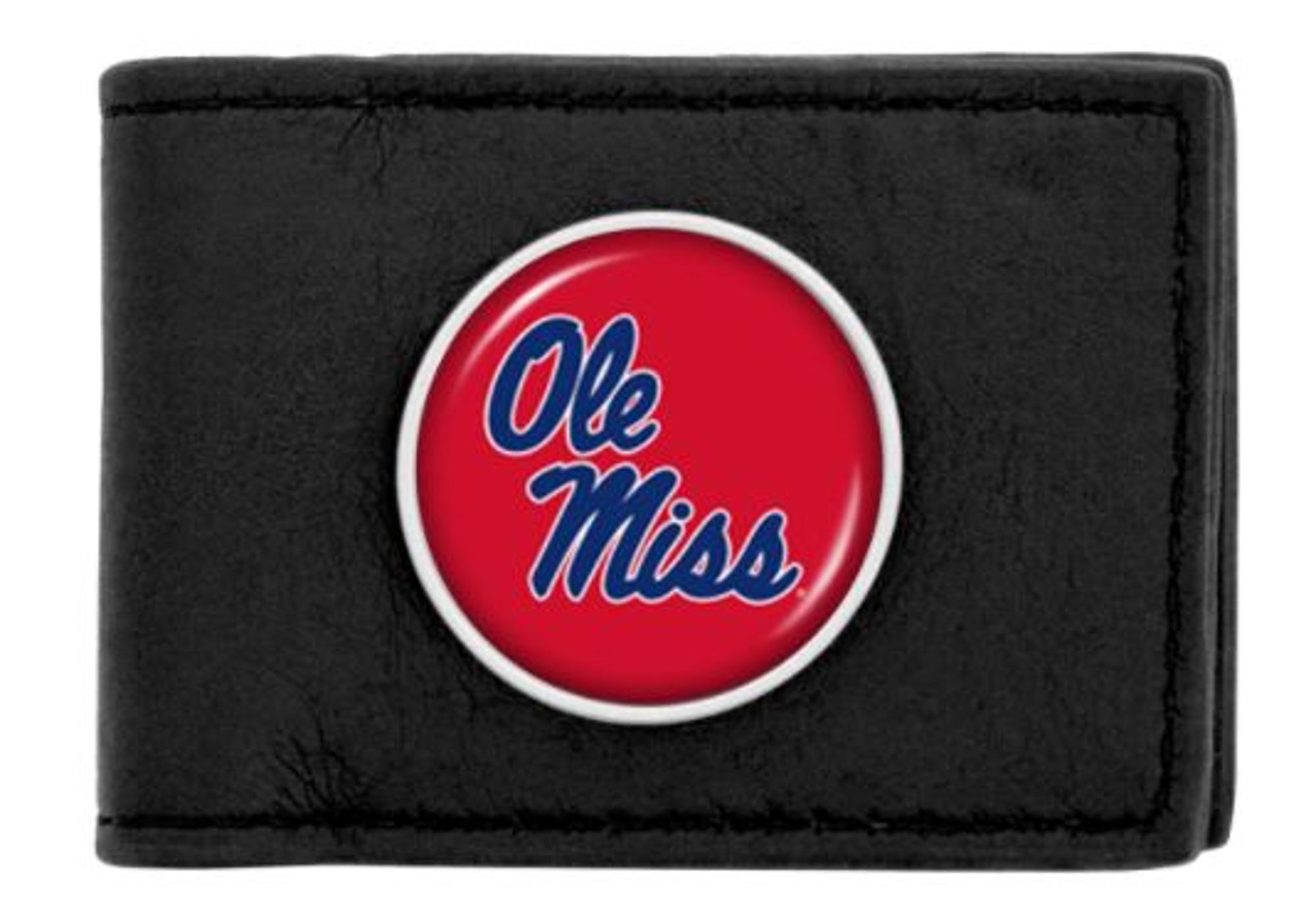 image of: Ole Miss Leather Money Clip